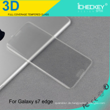 3D Full Cover Anti-Scratch gehärtetes Glas Skin Aufkleber für Samsung S7 Rand transparent